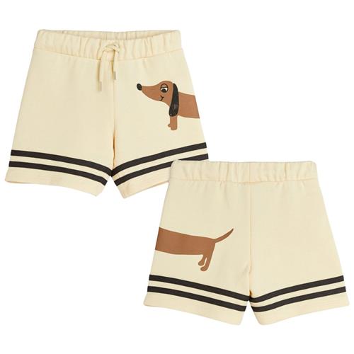 Mini Rodini Dog Stripes Sweat Shorts Beige | Beige | 116/122 cm