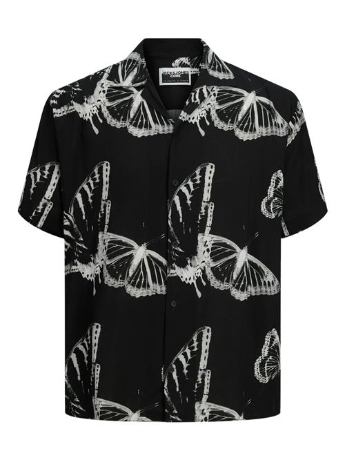 JACK & JONES Skjorte 'Jeff'  sort / hvid