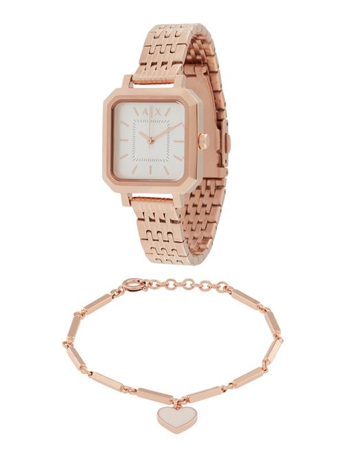 ARMANI EXCHANGE Analogt ur 'LEILA'  rosa guld / hvid