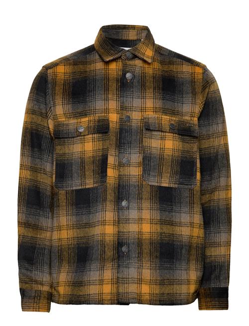 ONLY & SONS Onsbaz Ovr Pkt Brush Check Ls Shirt Blue ONLY & SONS Orange