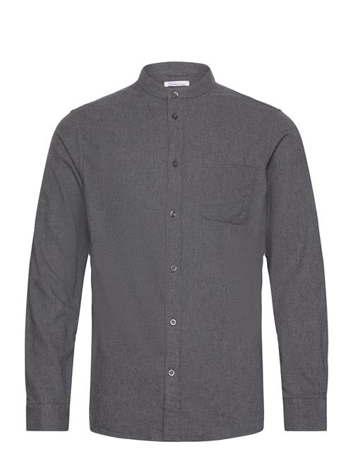 Knowledge Cotton Apparel Regular Fit Melangé Flannel Stand C Knowledge Cotton Apparel Grey