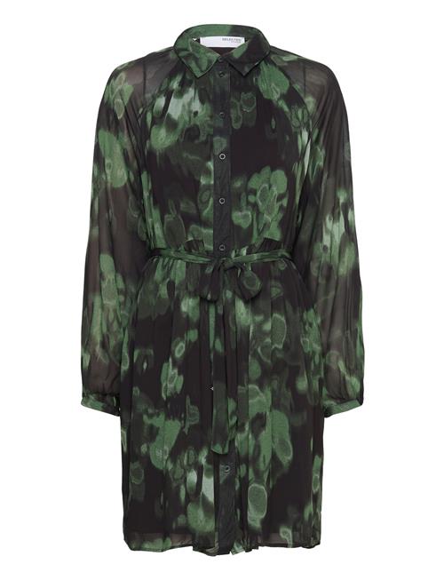 Selected Femme Slflula Ls Short Shirt Dress B Selected Femme Green