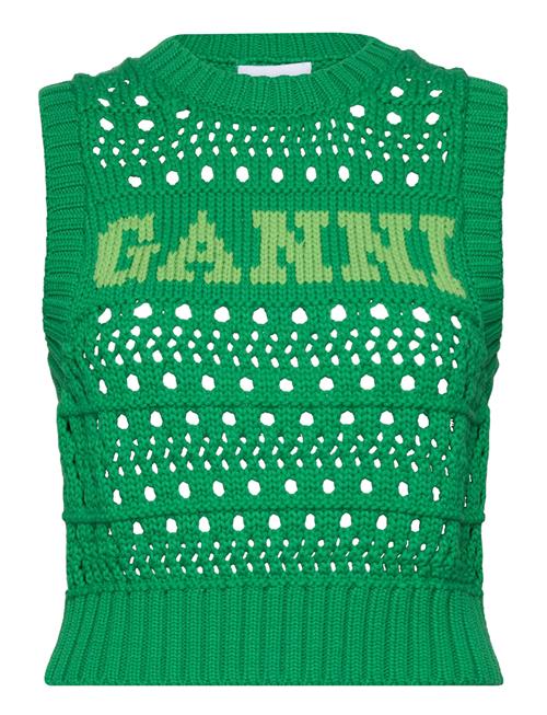 Ganni Cotton Rope Knit Ganni Green