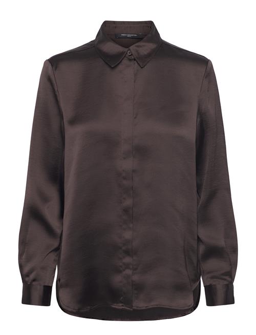 French Connection Irina Satin Shirt French Connection Brown