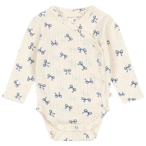 Konges Sløjd Minnie Newborn Body Gots - Bow Bleu | Hvid | 0-1 months