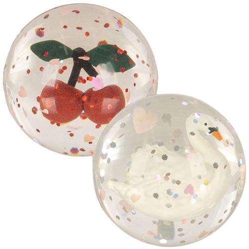 Konges Sløjd Glitter Bouncing Ball Sæt Cherry/Swan | Lyserød | 01