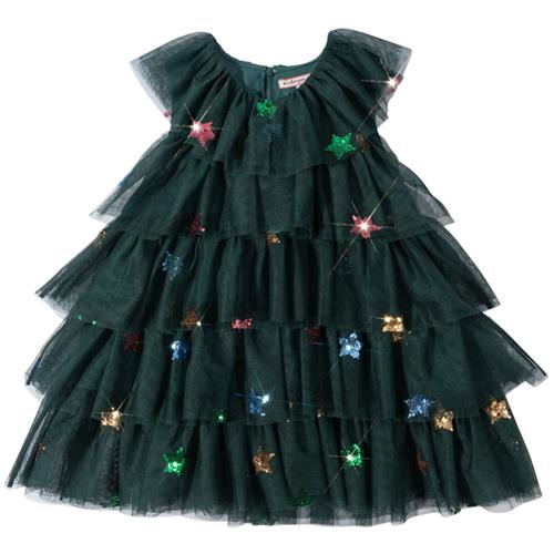 Konges Sløjd Yvonne Christmas Dress - Hunter Green | Grønn | 18 months