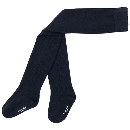 Konges Sløjd Pointelle-strømpebukser i uld Navy 80/86 cm  Marineblå  80/86 cm  kvinde