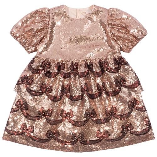 Konges Sløjd Starla Bow Wow Dress - Gold Blush | Lyserød | 7-8 years