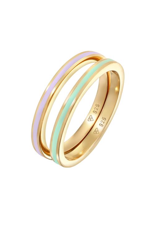 ELLI Ring  guld / pastelgrøn / pastelpink