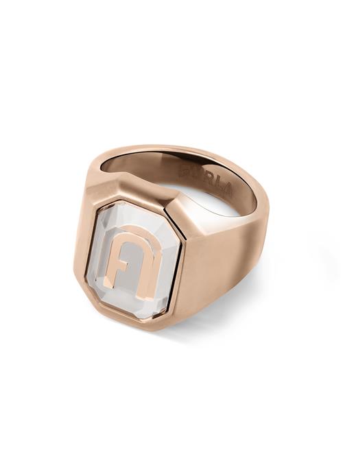 Furla Jewellery Ring 'Octagonal'  rosa guld / gammelrosa / hvid