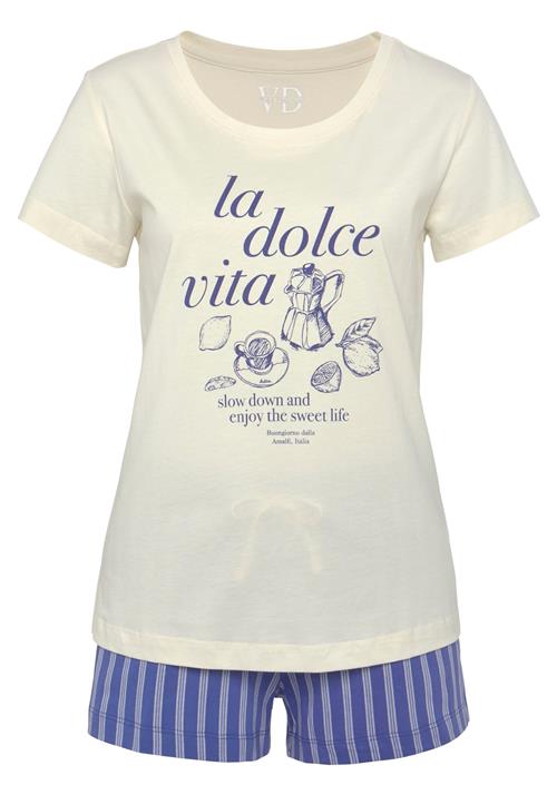 VIVANCE Pyjamas  elfenben / blå
