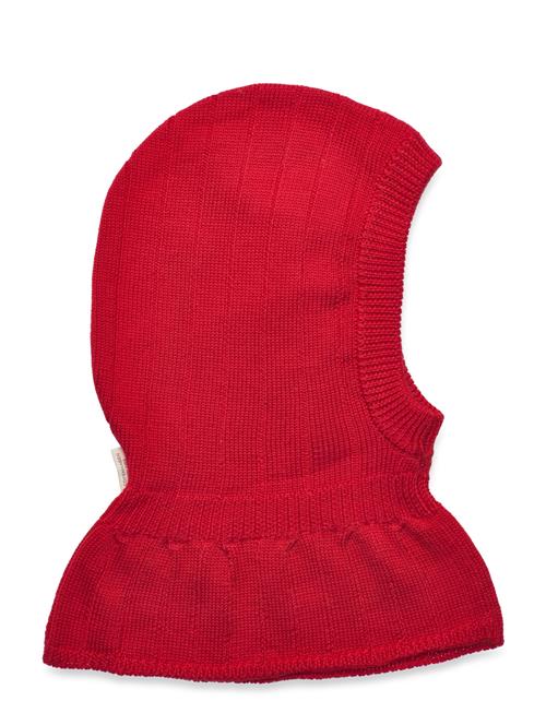 Copenhagen Colors Rib Knitted Balaclava In Merino Wool Copenhagen Colors Red