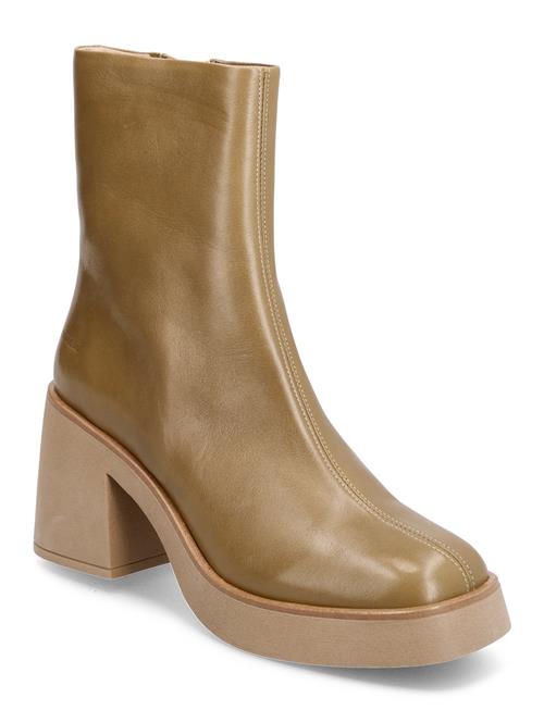 ANGULUS Bootie - Block Heel - With Zippe ANGULUS Beige