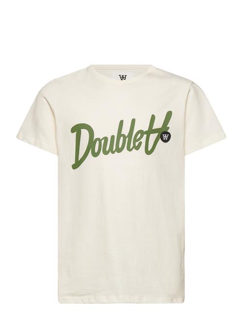 Double A by Wood Wood Ola Junior Script & Badge T-Shirt Double A By Wood Wood Cream