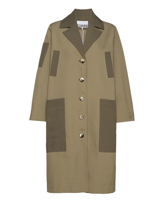 Ganni Heavy Twill Coat Ganni Khaki