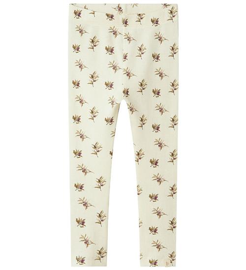 Se Lil Atelier Leggings - Rib - NmfGavo - Turtledove/Olive ved KidsWorld