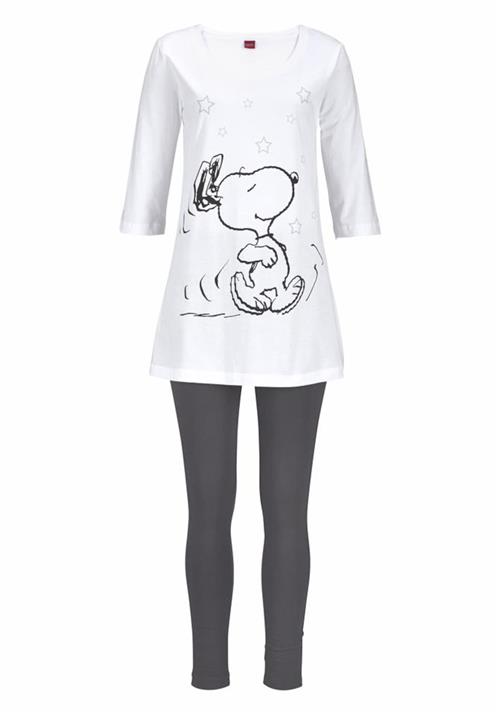 PEANUTS Pyjamas  grå / hvid