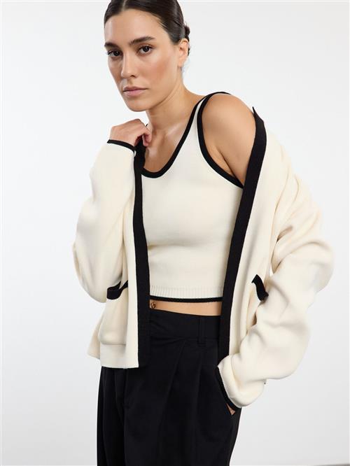 Trendyol Cardigan  lysebeige / sort