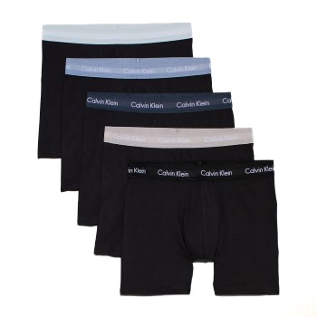 Calvin Klein 5P Cotton Stretch Boxer Briefs Sort/Blå bomuld Small Herre