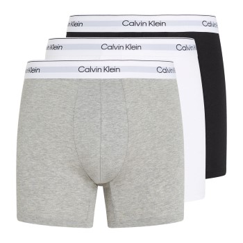 Calvin Klein 3P Modern Cotton Stretch Boxer Brief Grå/Sort bomuld 3XL Herre