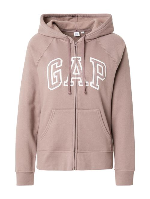 GAP Sweatjakke 'HERITAGE'  taupe / hvid