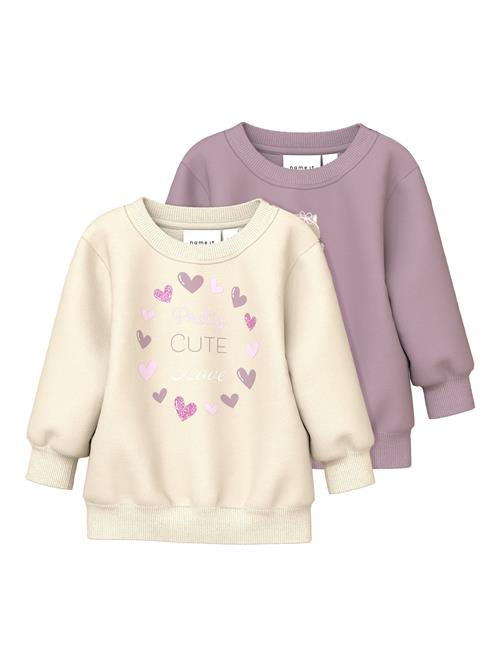 NAME IT Sweatshirt 'Vrillie'  beige / lysviolet / pink