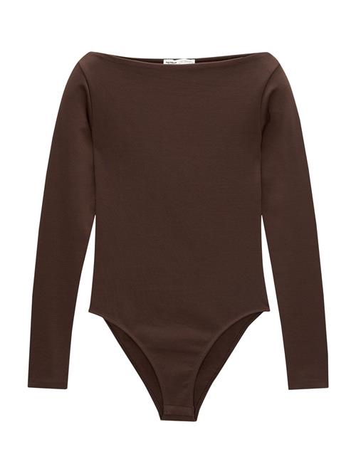 Pull&Bear Shirtbody  mørkebrun