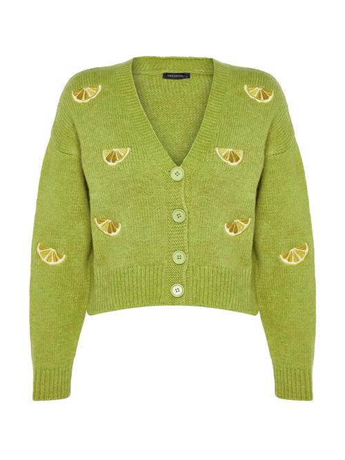 Trendyol Cardigan  gul / lysegrøn / hvid