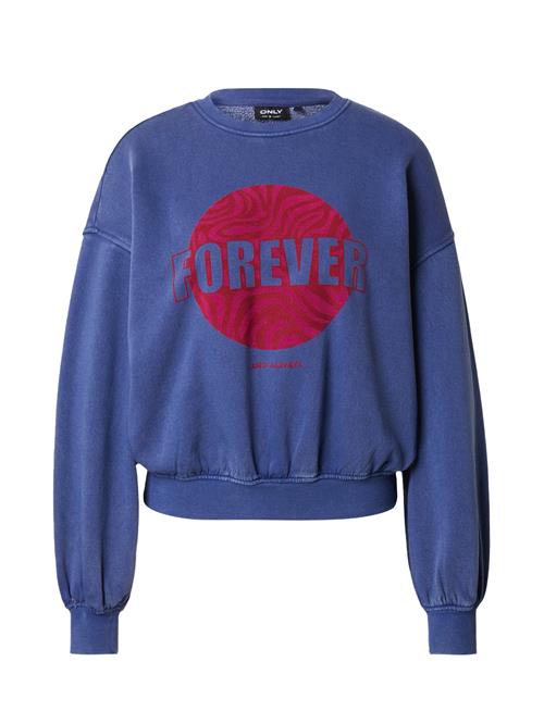 Se ONLY Sweatshirt 'ONLNATALIE'  indigo / grenadine / rødviolet ved About You