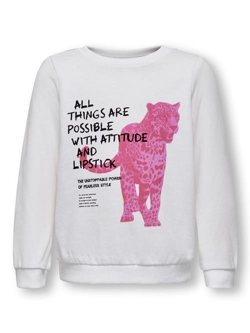 KIDS ONLY Sweatshirt 'MADELINE'  pink / sort / hvid