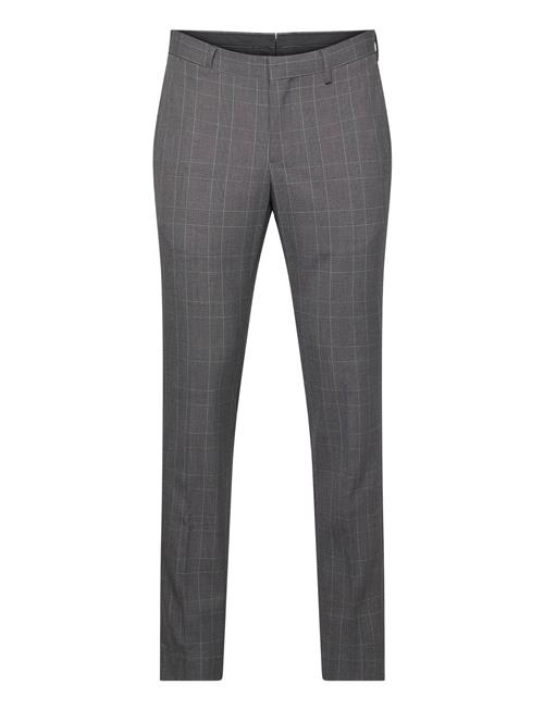 Mango Super Slim-Fit Tailored Check Trousers Mango Grey