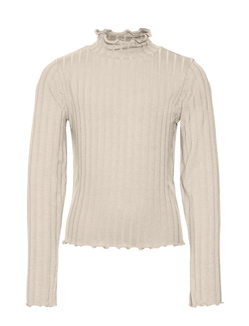 Se Vero Moda Girl Vmribi Ls High Neck Top Jrs Girl Vero Moda Girl Beige ved Booztlet