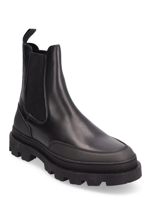 Les Deux Tanner Leather Chelsea Boot Les Deux Black