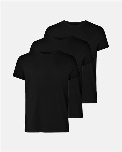 T-shirt o-neck | 3-pak | Bambusviskose | Sort