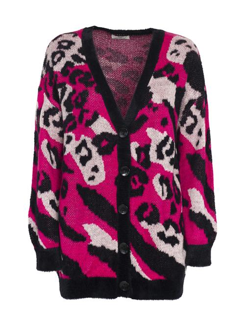 Influencer Cardigan  pink / sort / hvid