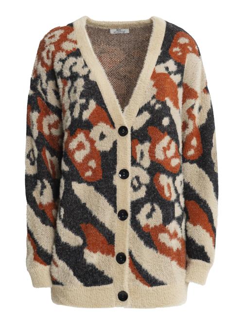 Influencer Cardigan  beige / rustbrun / sort