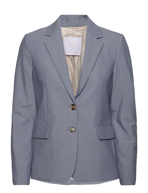 Peak Lapel Suit Blazer Mango Blue