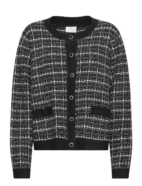 Vila Viaudrey Check L/S Knit Cardigan/Ka Vila Black