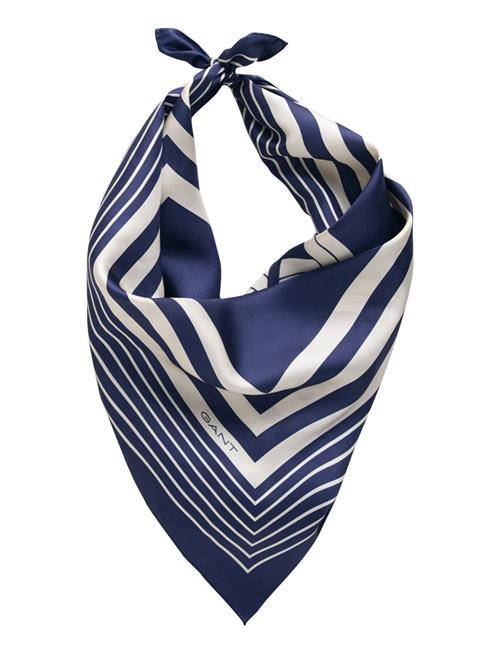 GANT Monogram Border Silk Scarf GANT Navy