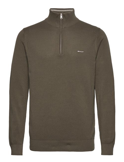 GANT Cotton Pique Half Zip GANT Khaki