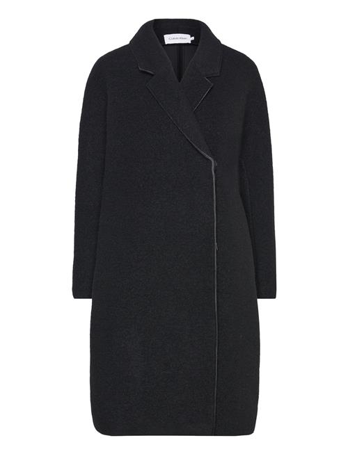 Bonded Wool Cocoon Coat Calvin Klein Black