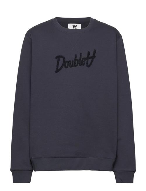 Double A by Wood Wood Rod Junior Aa Script Sweatshirt Double A By Wood Wood Blue