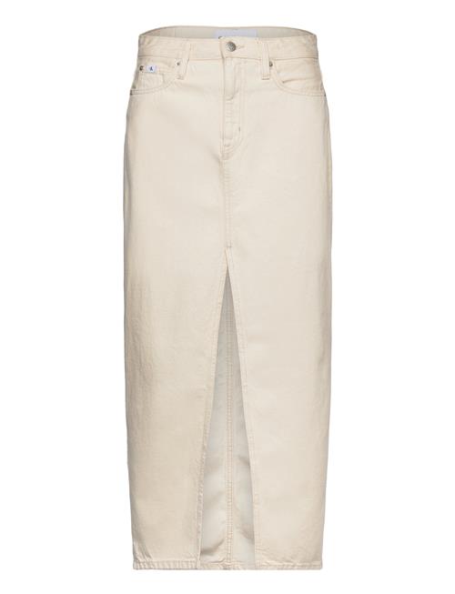 Calvin Klein Jeans Front Split Maxi Denim Skirt Calvin Klein Jeans Cream