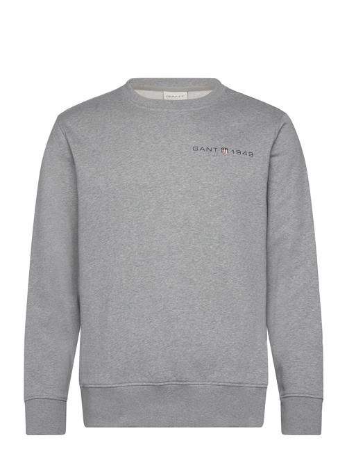 GANT Printed Graphic C-Neck Sweat GANT Grey