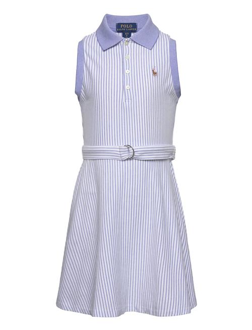 Ralph Lauren Kids Belted Striped Knit Oxford Polo Dress Ralph Lauren Kids Blue