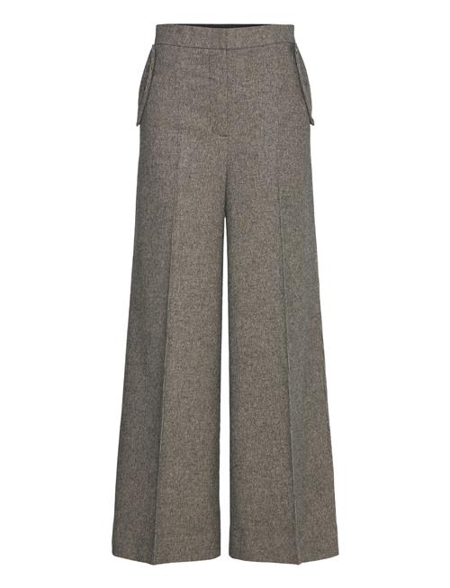 Rabens Saloner Mini Check Wide Leg Pants - Inja Rabens Sal R Brown