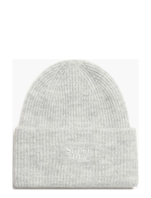 Soft Rib Knit Beanie Hat Superdry Grey