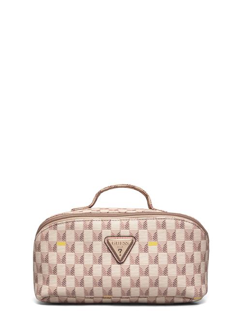 GUESS G Wave Lrg Cosmetic Travel Bag GUESS Beige