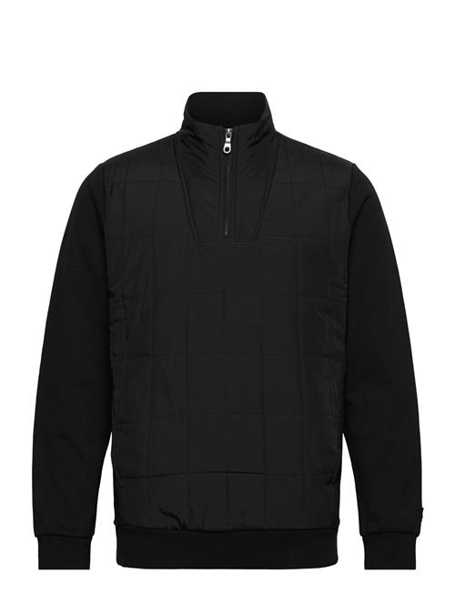 Se Hybrid Quilted Quarter Zip Sweatshirt Lyle & Scott Black ved Booztlet